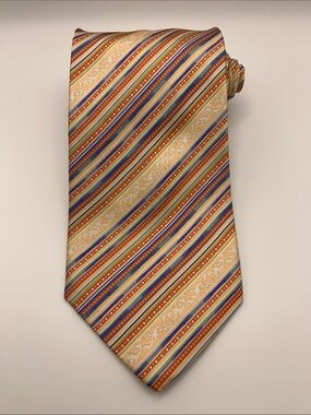 Versace Luxury Designer Silk Medusa Stripe Tie Made in Italy